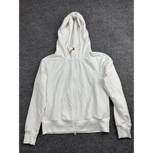 Indyeva Hoodie Womens M‎ White Full Zip Fleece Sweatshirt Logo Stretch Outdoor